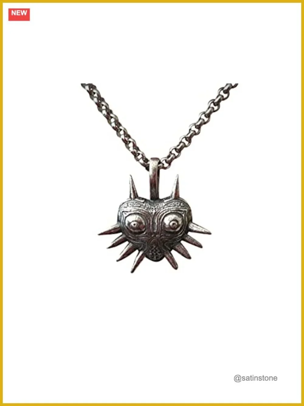 925 Sterling Silver Majora's Mask Pendant Necklace Zelda